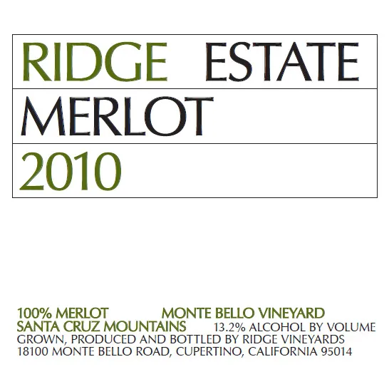 Estate Merlot Bottle