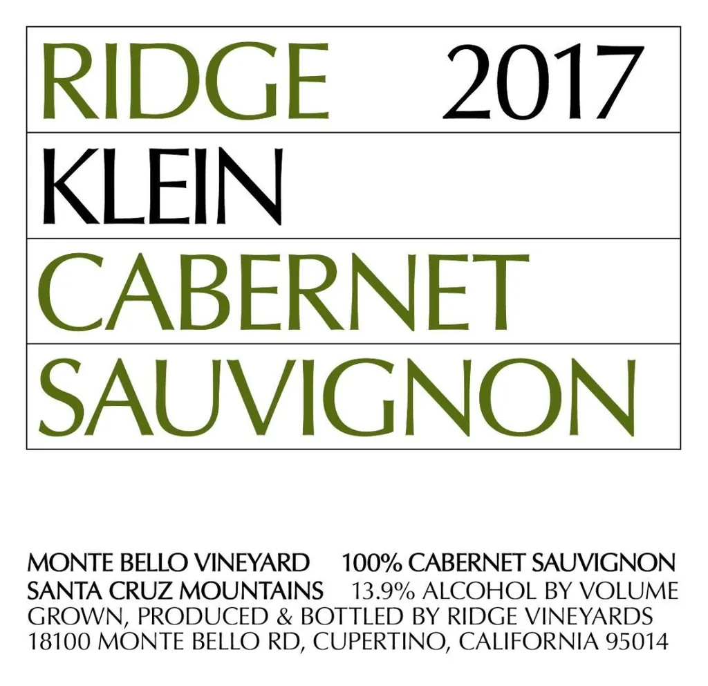 Klein Cabernet Sauvignon Bottle