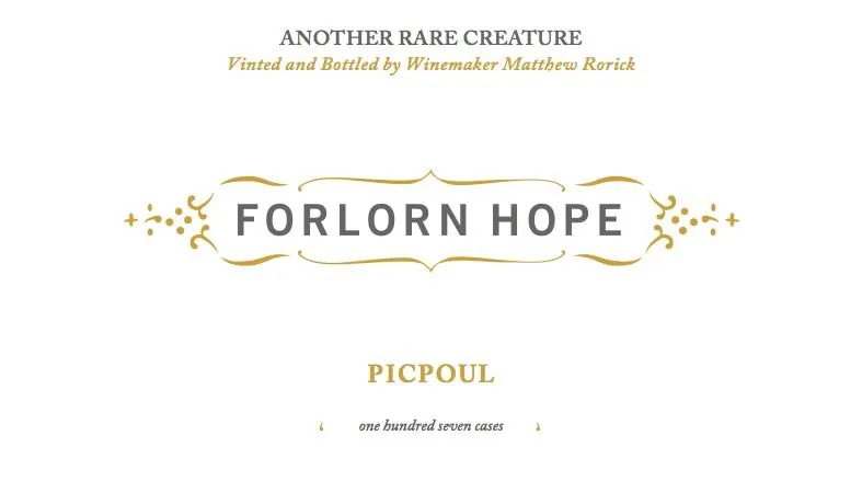 Rorick Heritage Vineyard Picpoul Bottle