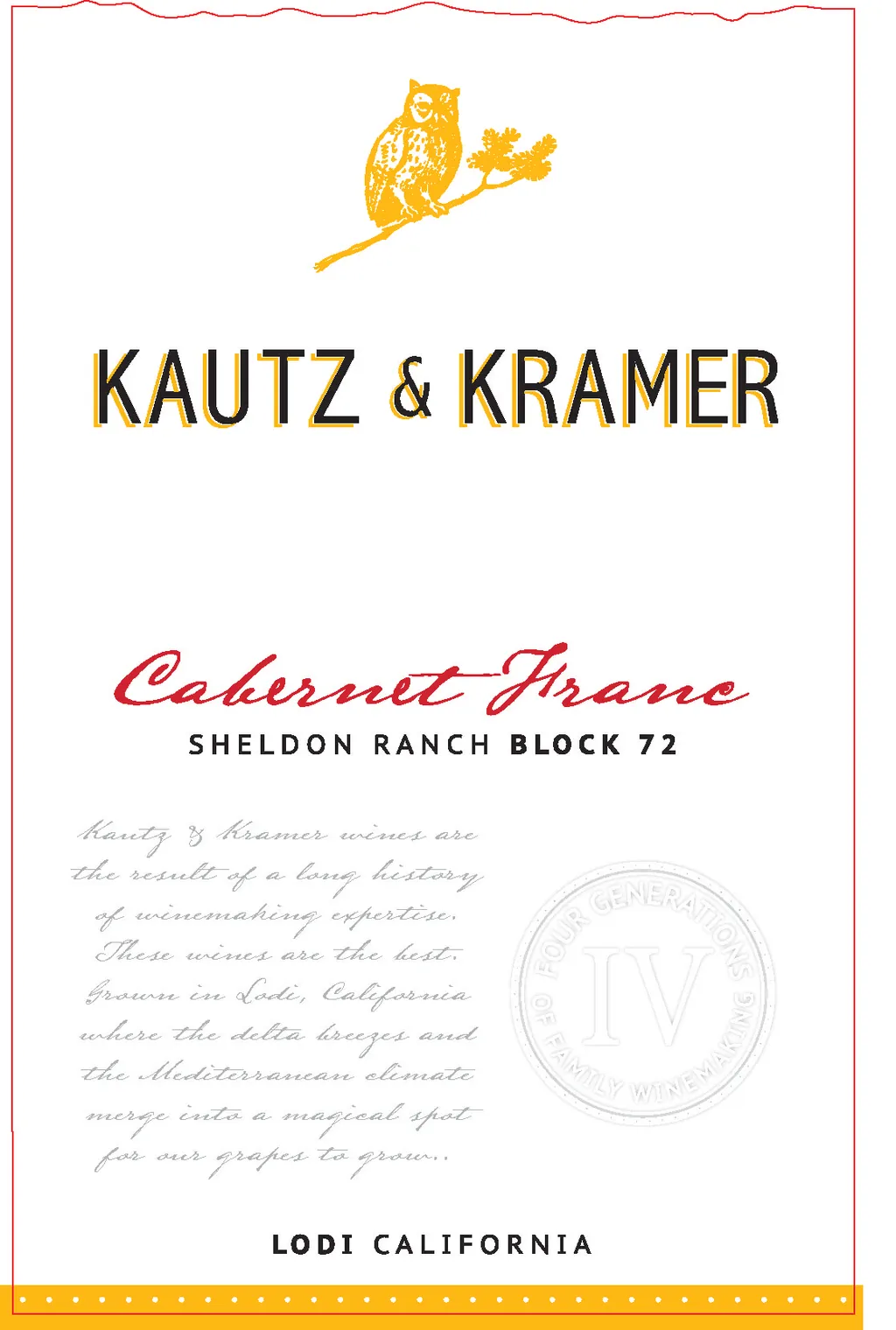 Kautz and Kramer Cabernet Franc Bottle