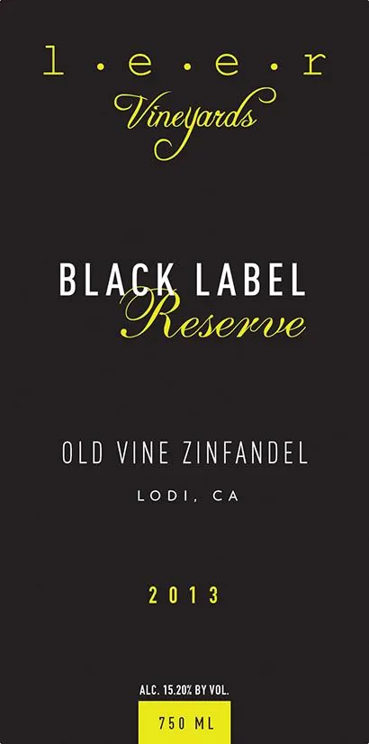 Black Label Reserve Old Vine Zinfandel Bottle