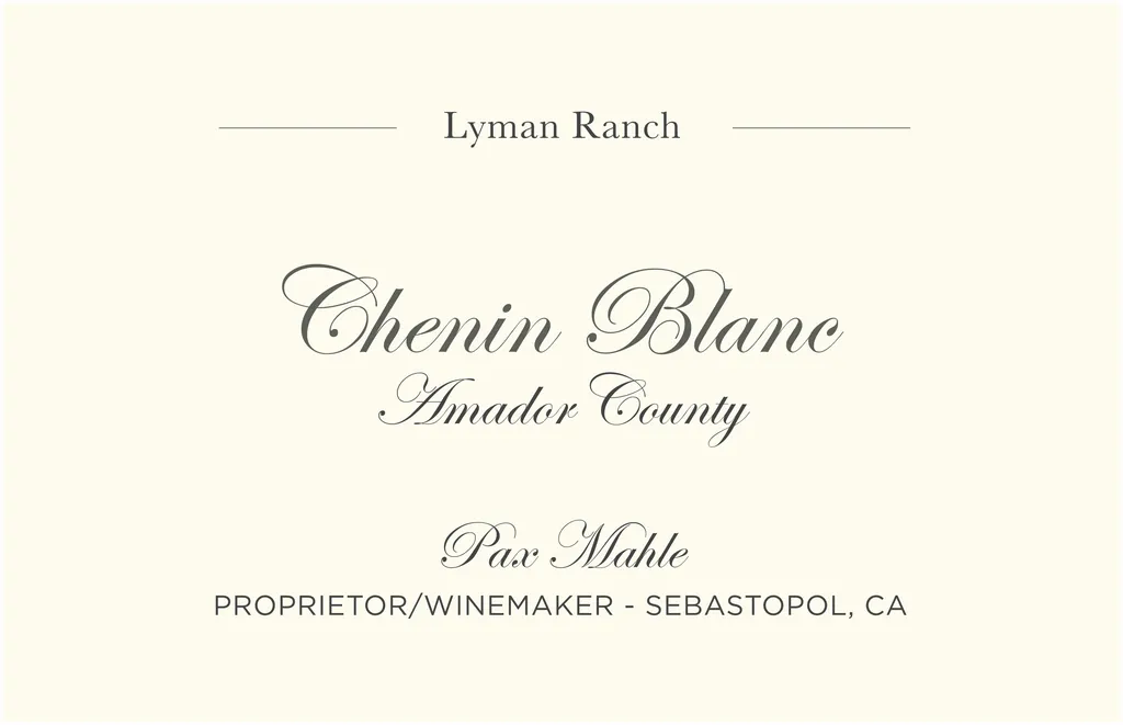 Lyman Ranch Chenin Blanc Bottle