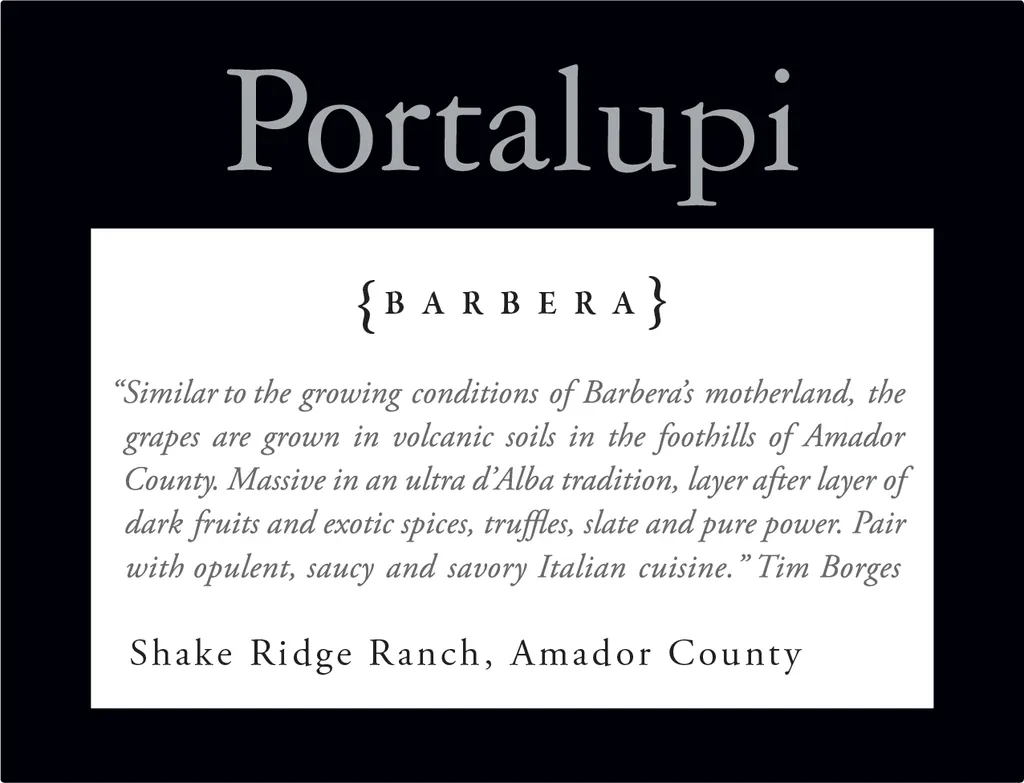 Shake Ridge Ranch Barbera Bottle