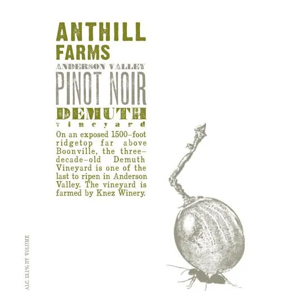 Demuth Vineyard Pinot Noir Bottle