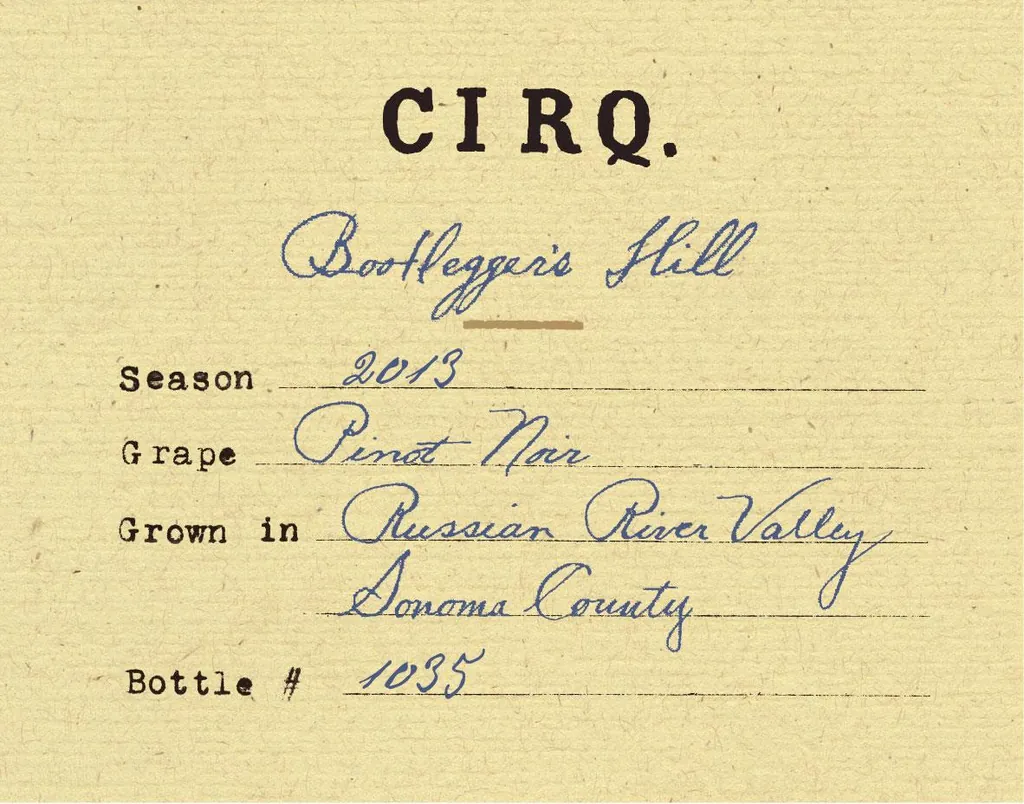 Bootleggers Hill Pinot Noir Bottle