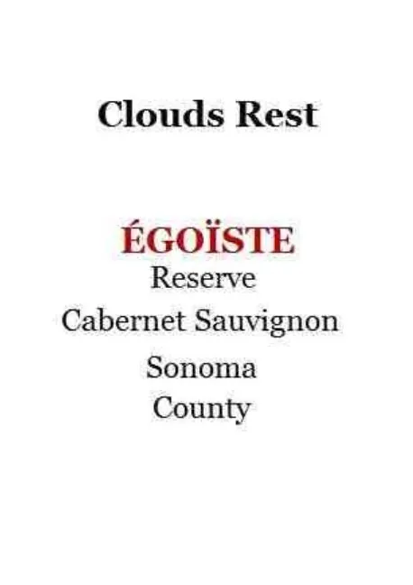 Egoiste Reserve Cabernet Sauvignon Bottle