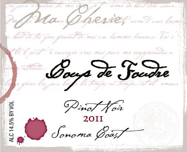 Coup de Foudre Sonoma Coast Pinot Noir Bottle