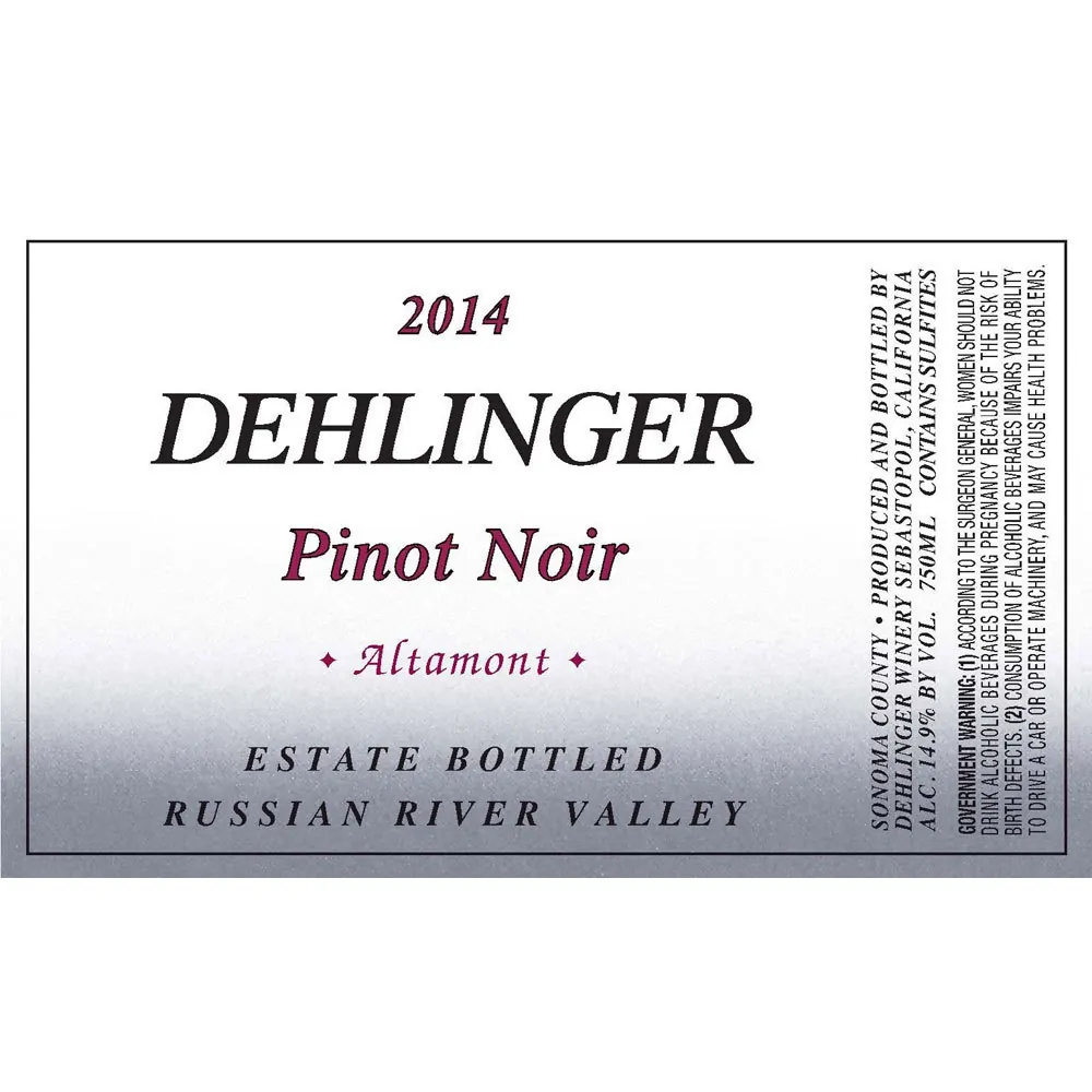 Altamont Pinot Noir Bottle
