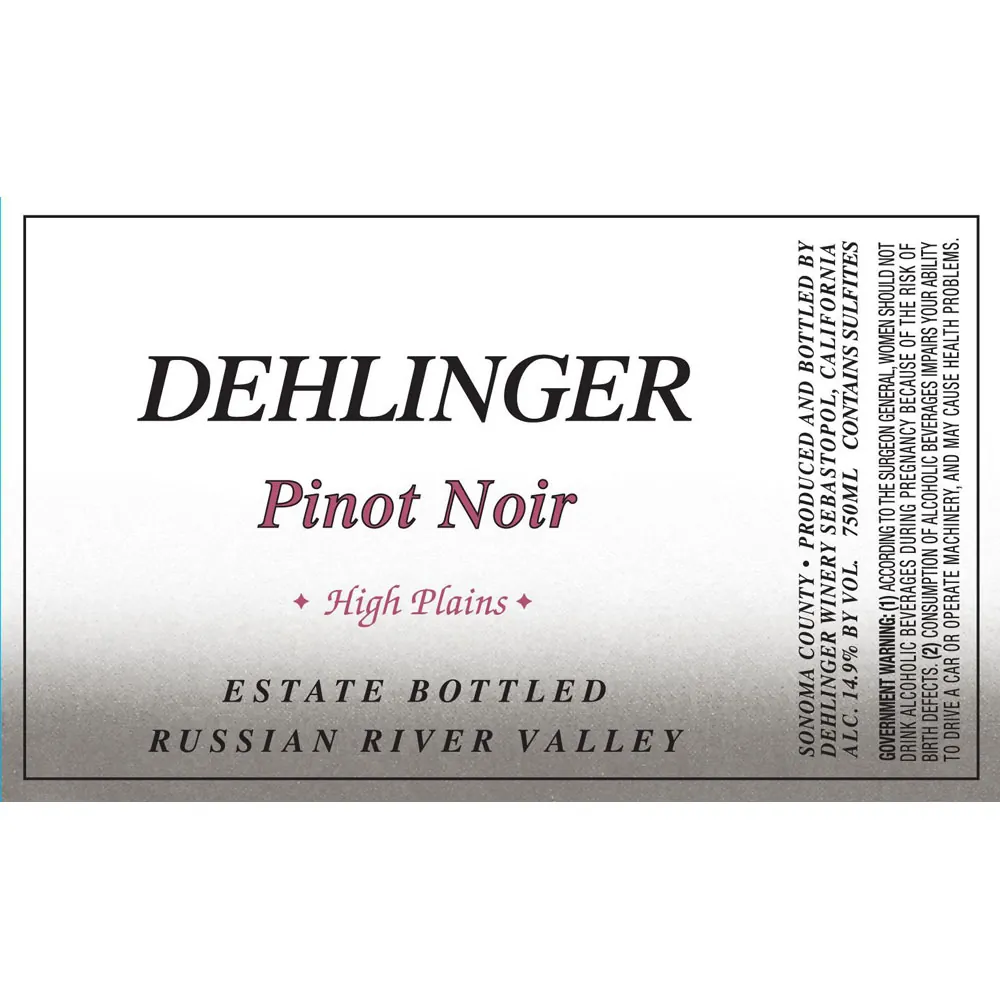 High Plains Pinot Noir Bottle