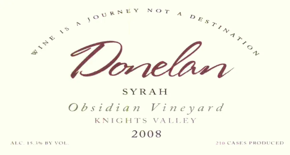Obsidian Vineyard Syrah Bottle