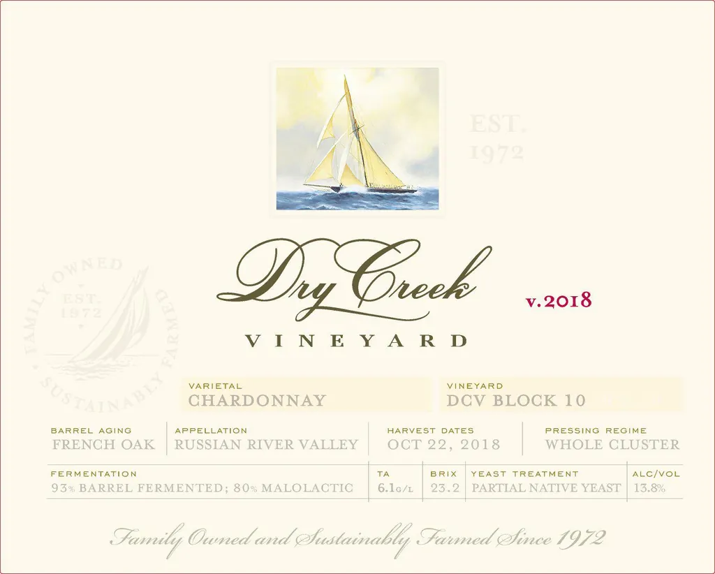 DCV Estate Block 10 Chardonnay Bottle