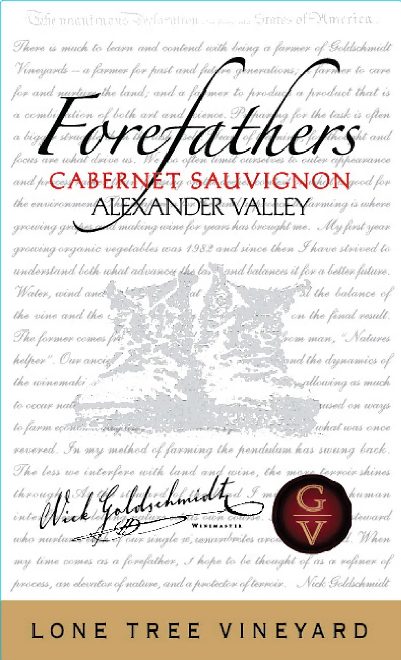 Forefathers Lone Tree Vineyard Cabernet Sauvignon Bottle