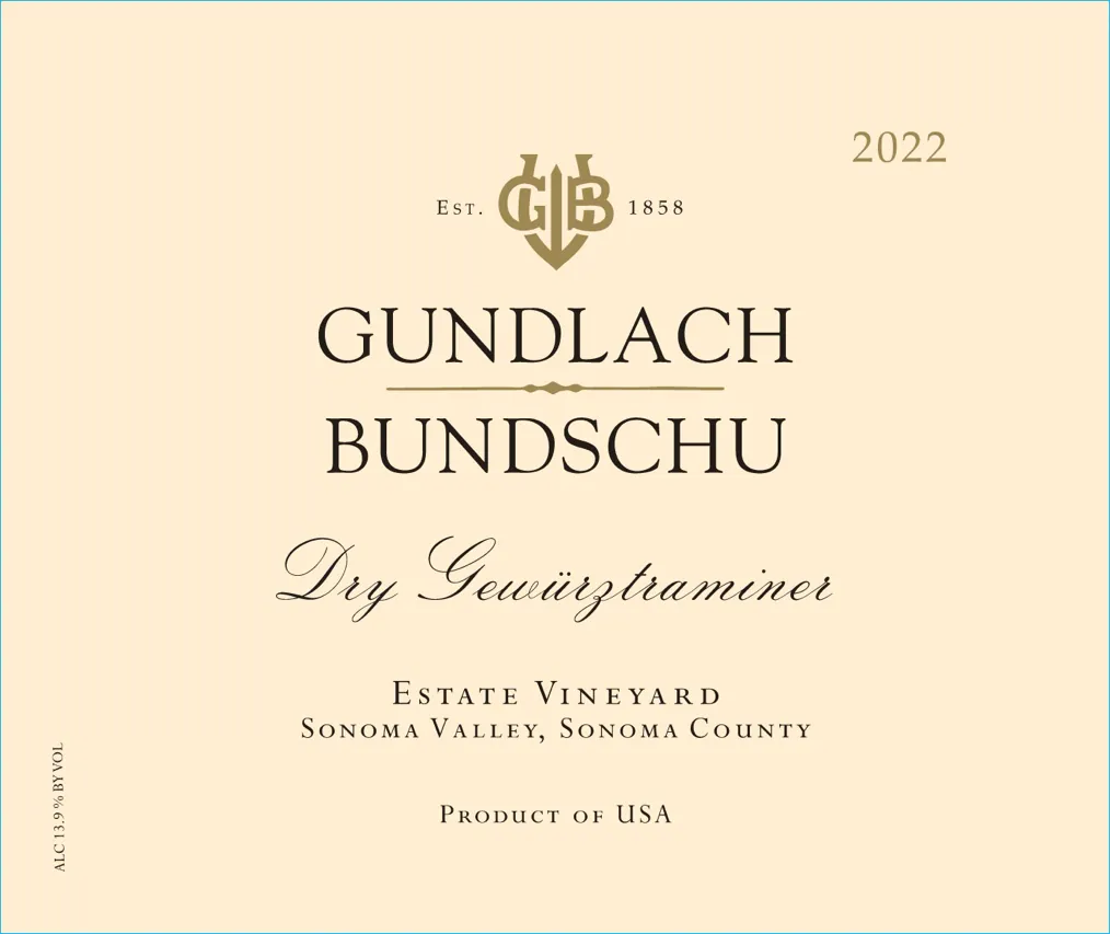 Estate Vineyard Dry Gewurztraminer Bottle