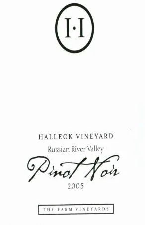 The Farm Vineyards Pinot Noir Bottle