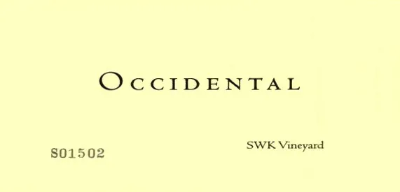 Occidental SWK Vineyard Pinot Noir Bottle