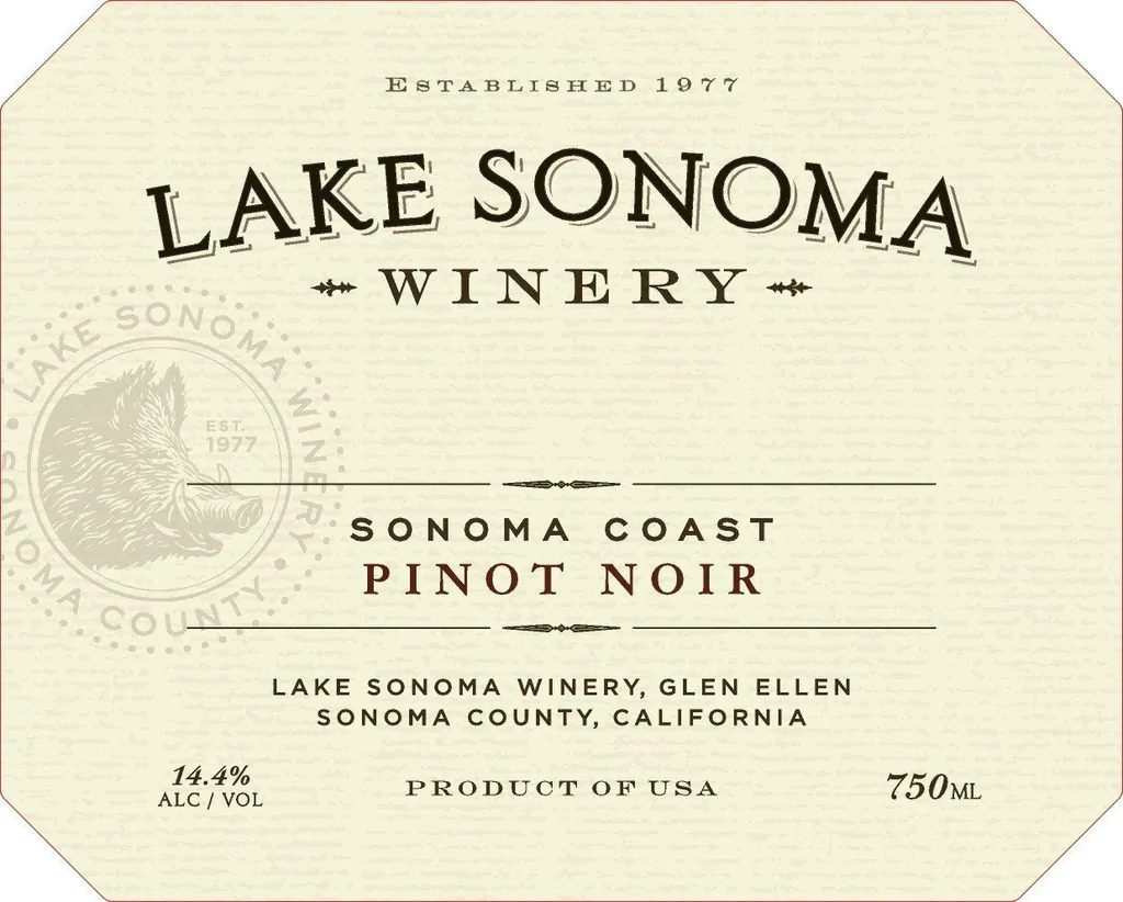 Sonoma Coast Pinot Noir Bottle