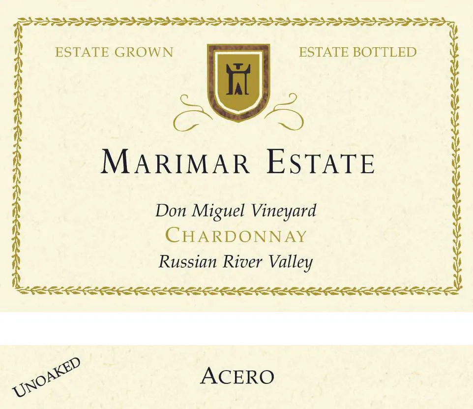 Don Miguel Vineyard Acero Chardonnay Bottle