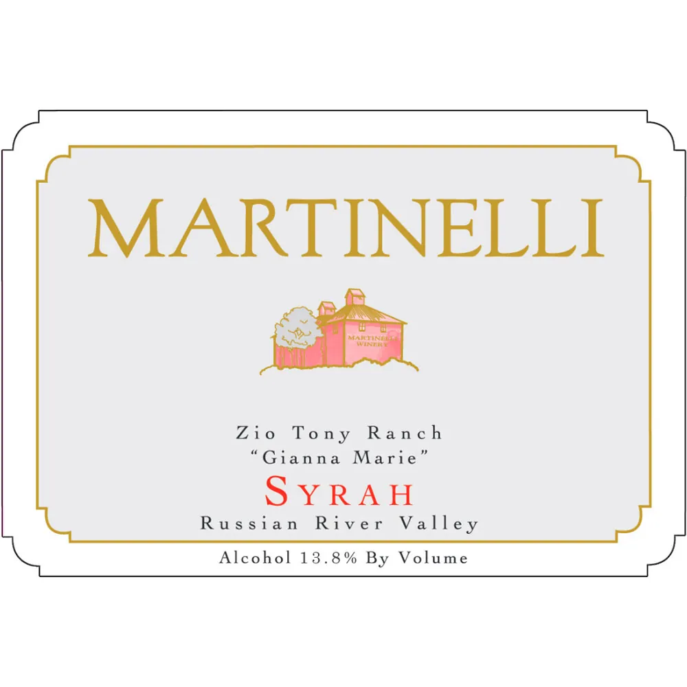 Zio Tony Ranch Syrah Bottle