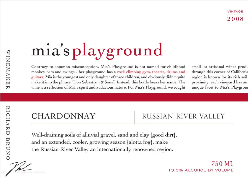 Russian River Valley Chardonnay Bottle