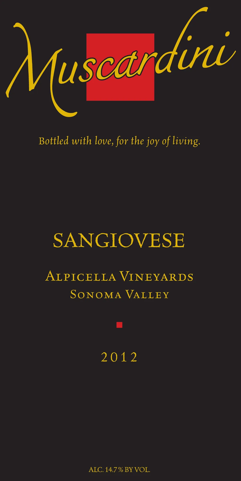 Alpicella Vineyards Sangiovese Bottle