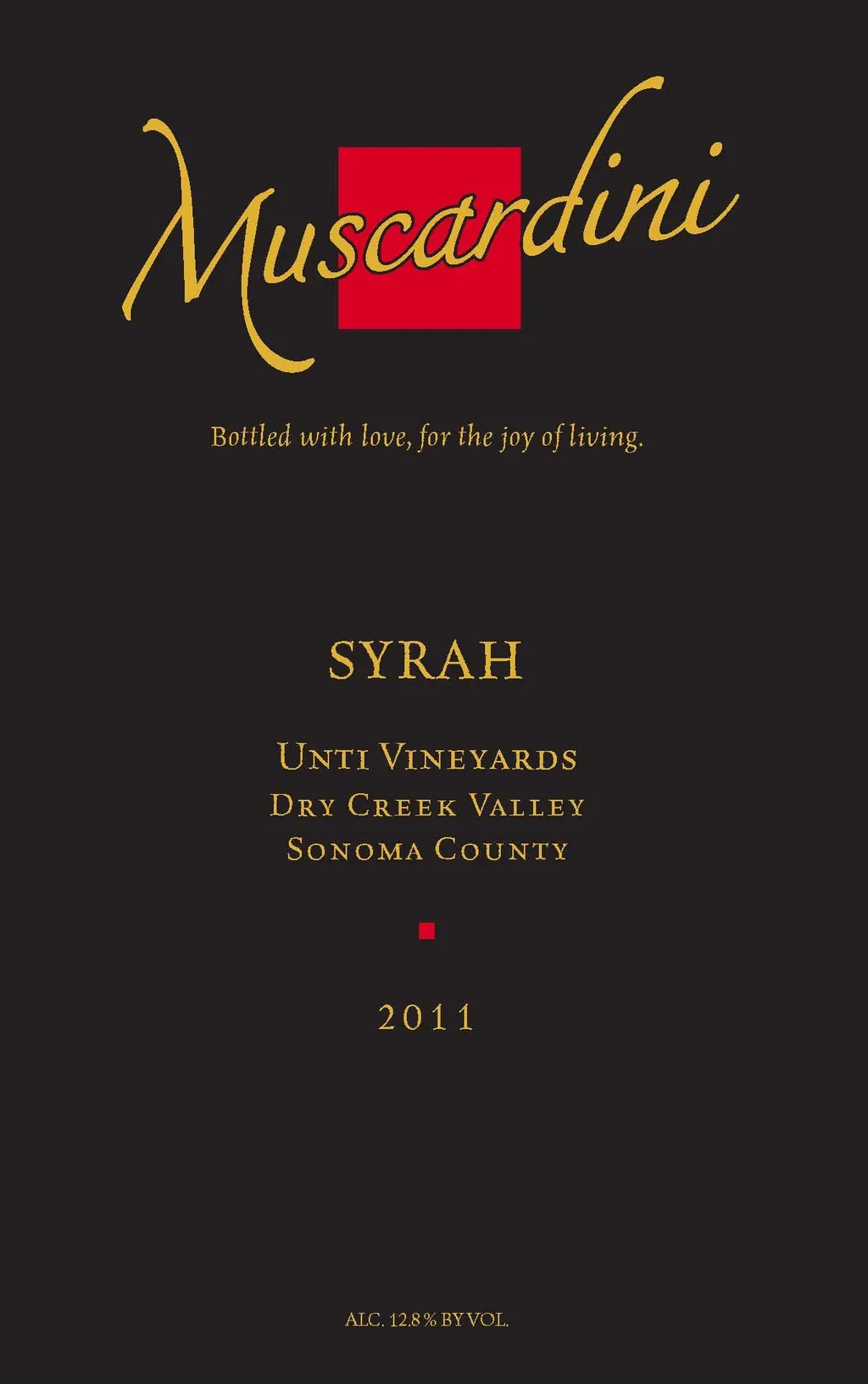 Unti Vineyards Syrah Bottle