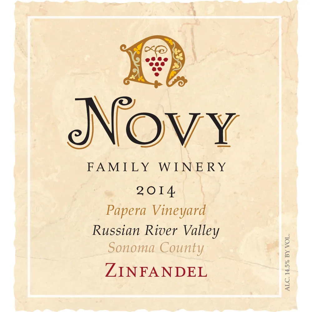 Novy Papera Vineyard Zinfandel Bottle