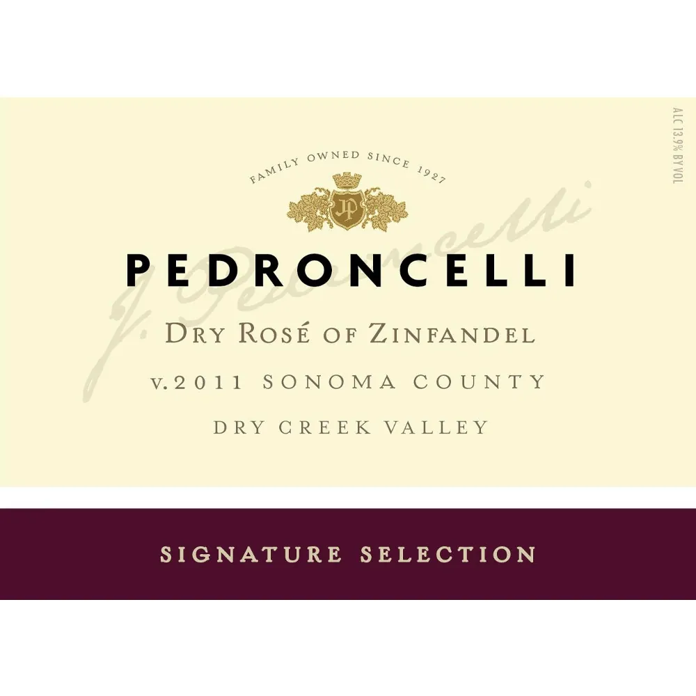 Dry Rose of Zinfandel Bottle