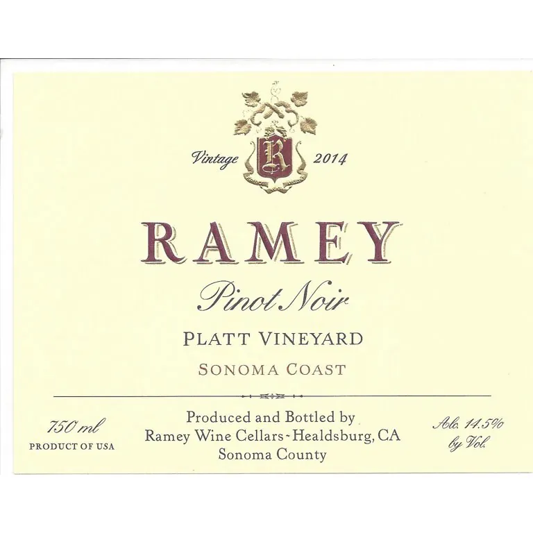 Platt Vineyard Pinot Noir Bottle