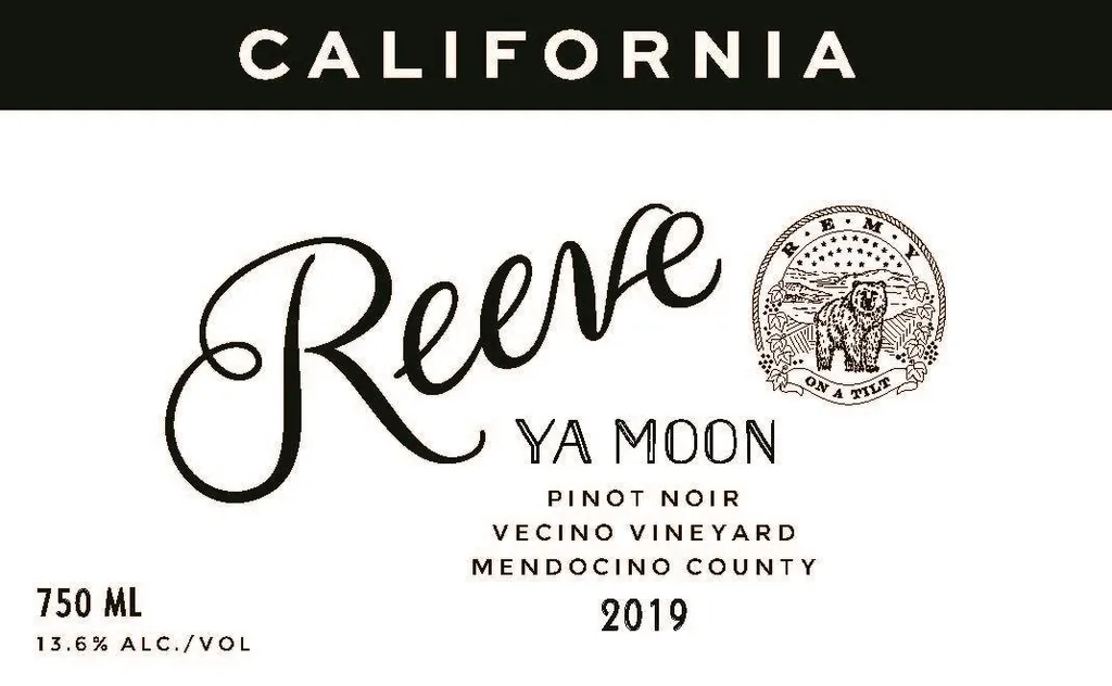 Reeve Ya Moon Pinot Noir Bottle