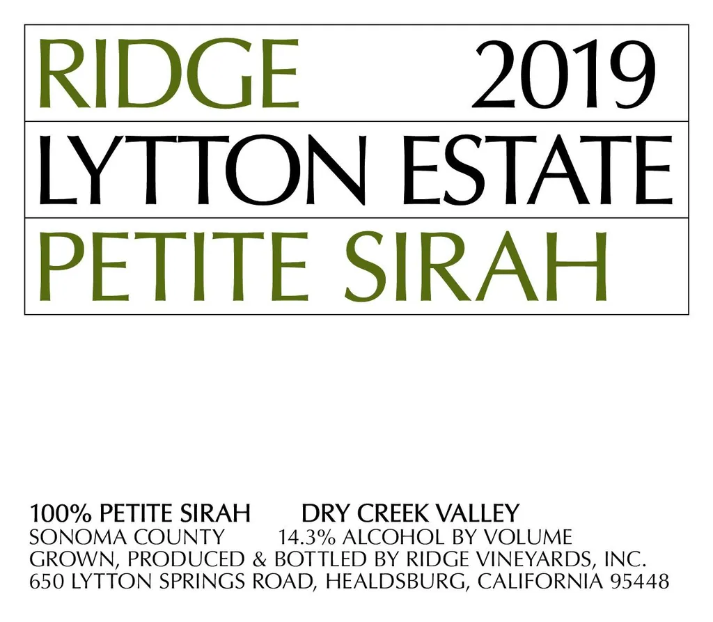 Lytton Estate Petite Sirah Bottle