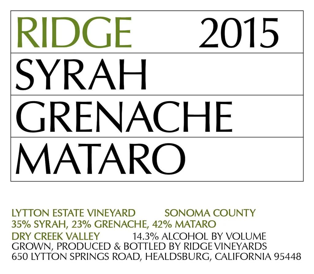 Lytton Estate Vineyard Grenache/Syrah/Mataro Bottle