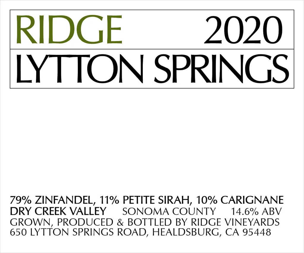 Lytton Springs Red Blend Bottle