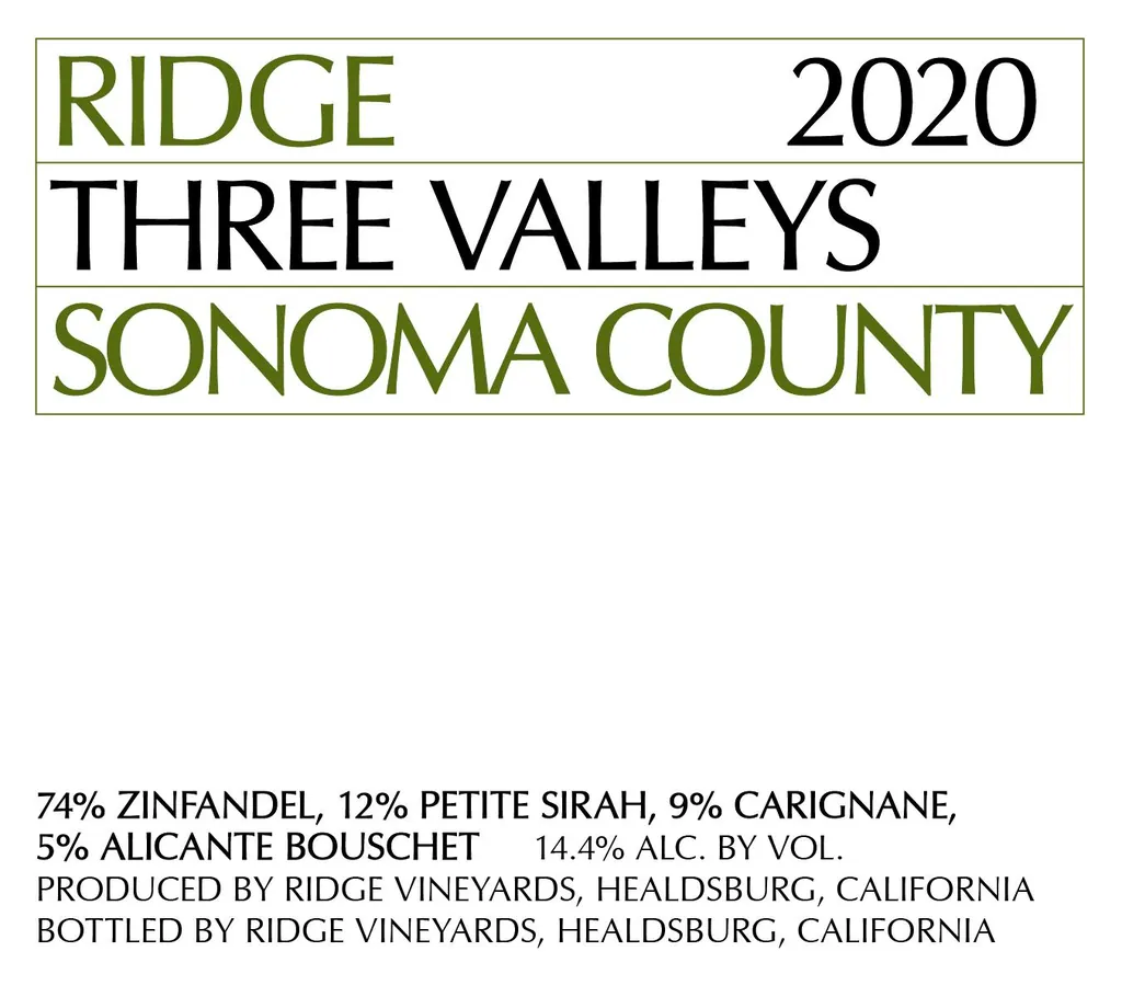 Three Valleys Red Bottle