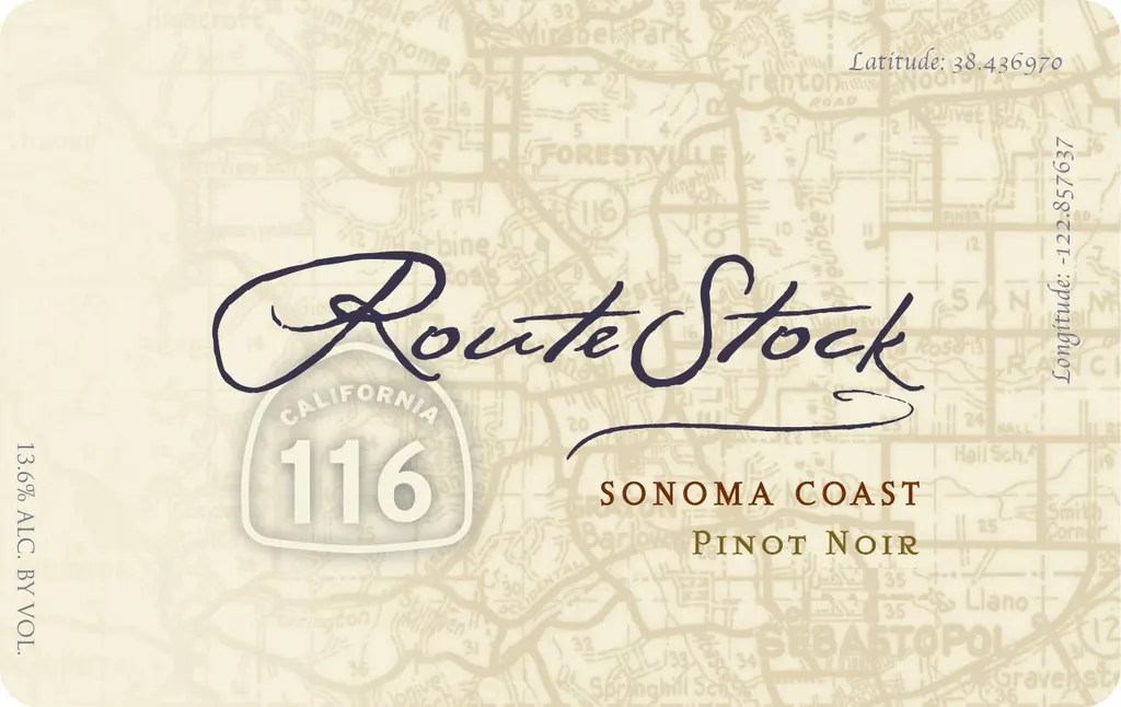 Route 116 Sonoma Coast Pinot Noir Bottle