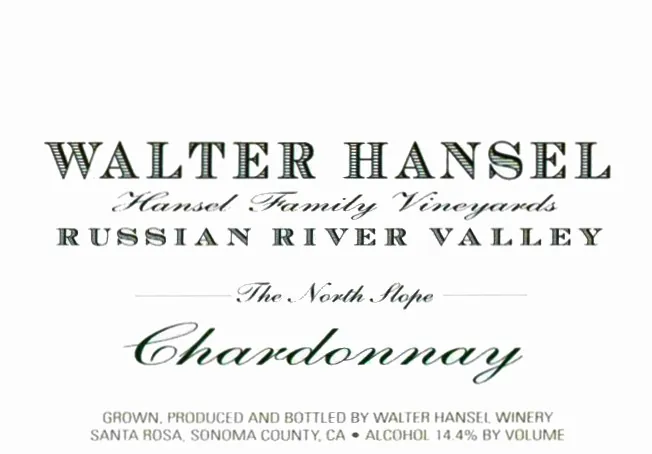 The North Slope Vineyard Chardonnay Bottle