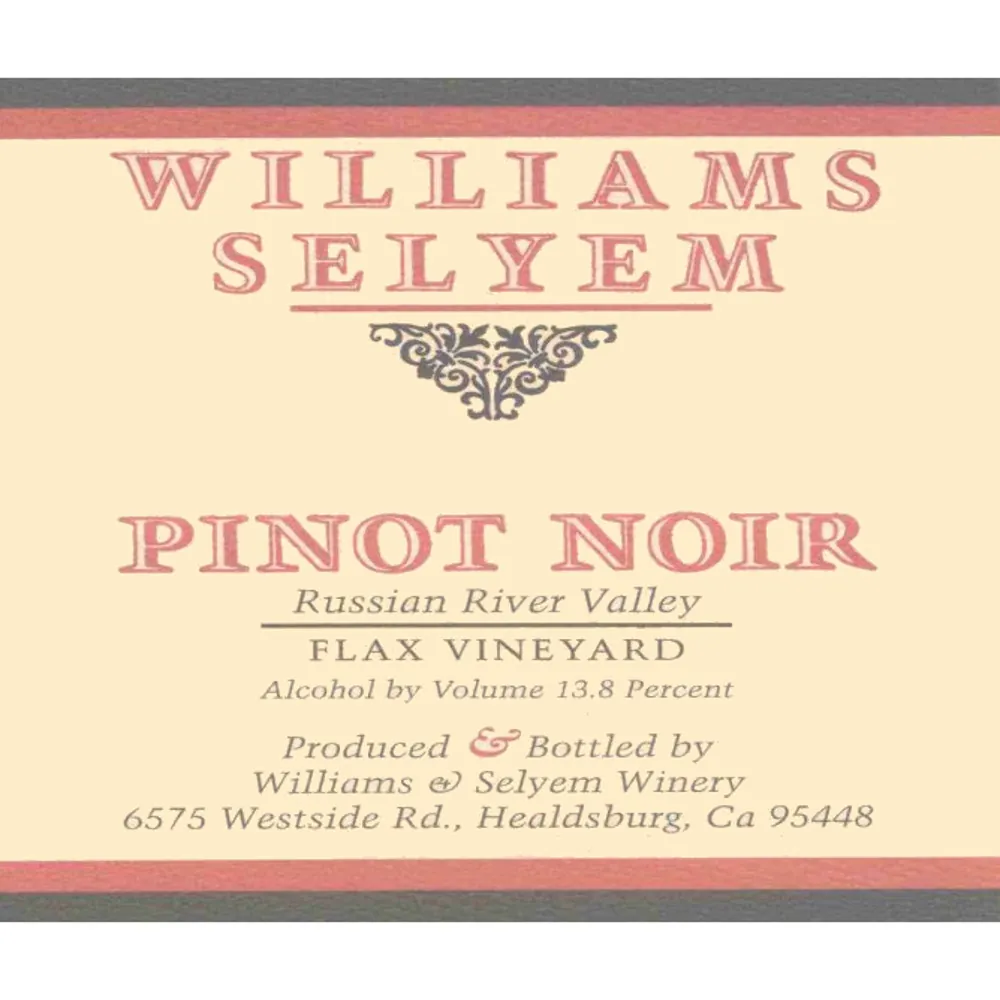 Flax Vineyard Pinot Noir Bottle