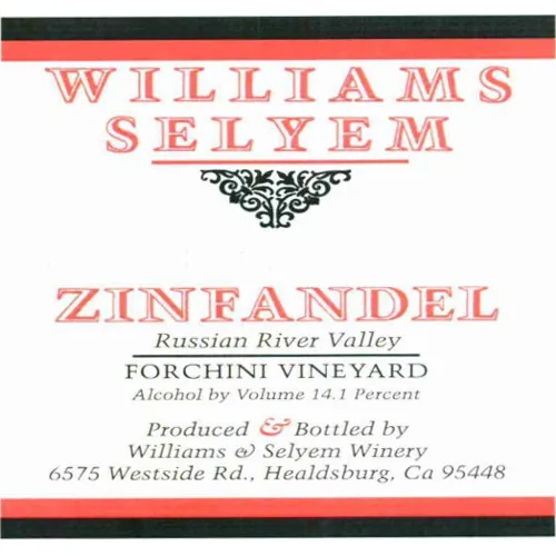 Forchini Vineyard South Knoll Zinfandel Bottle