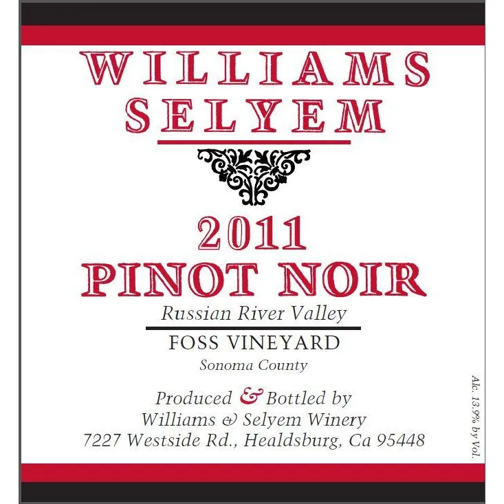 Foss Vineyard Pinot Noir Bottle