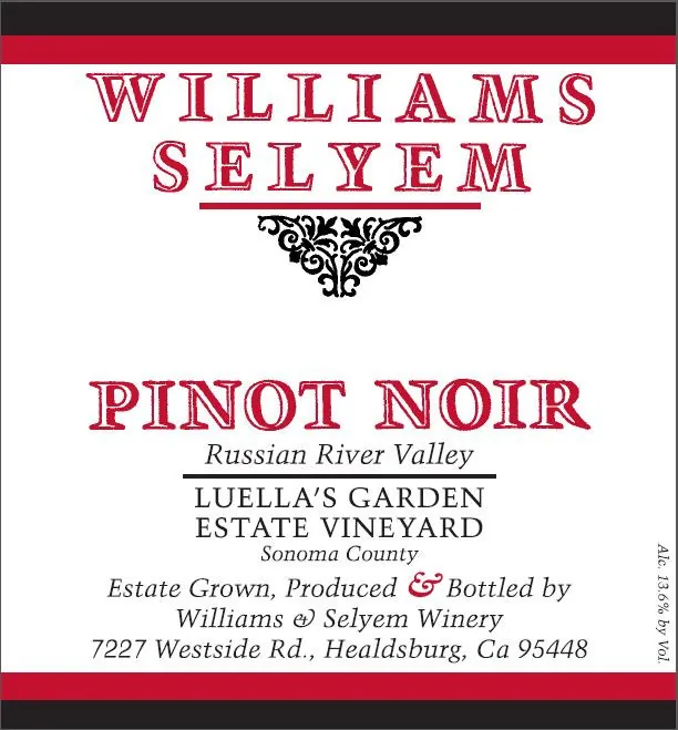 Luella's Garden Estate Vineyard Pinot Noir Bottle