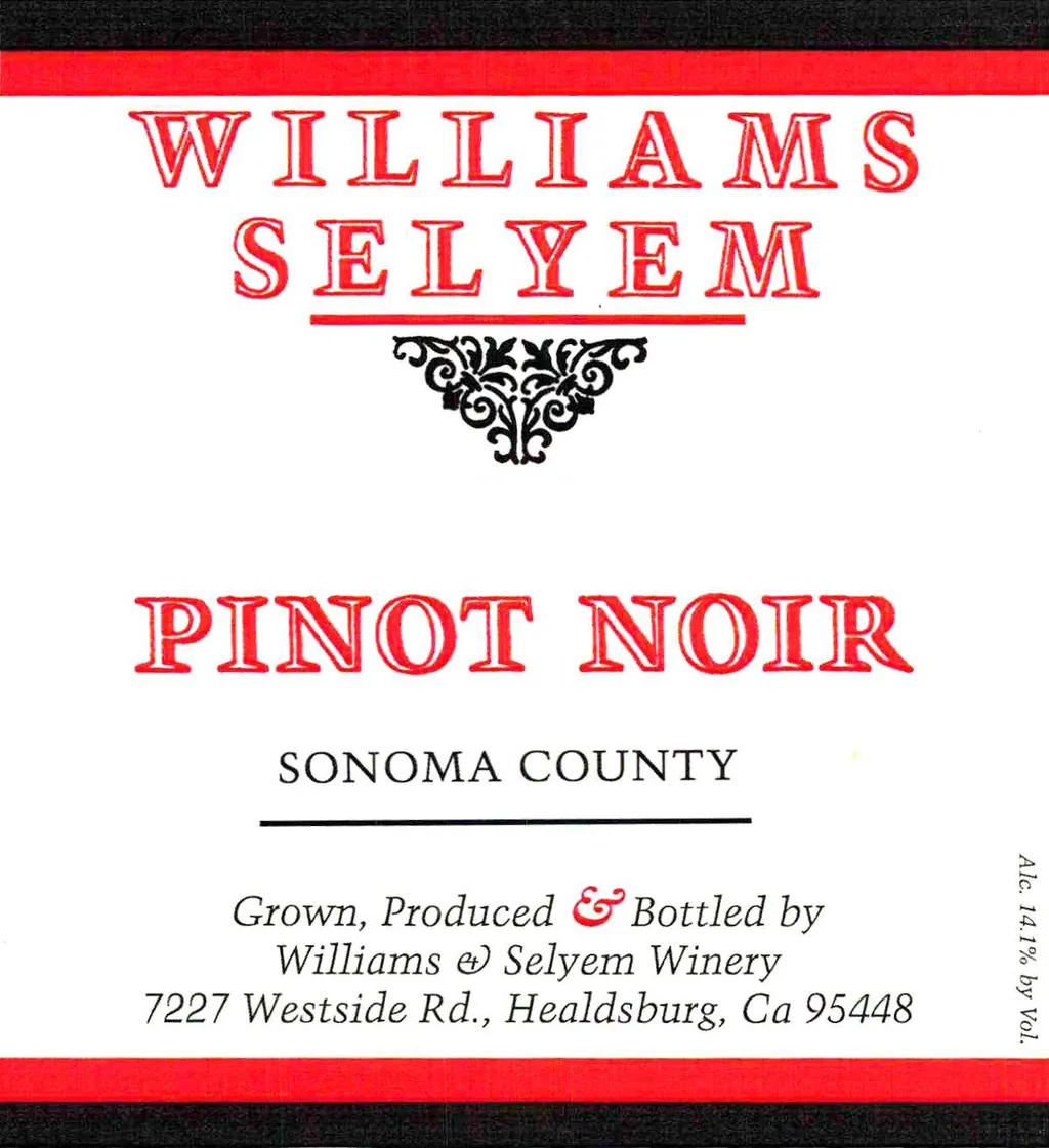 Sonoma County Pinot Noir Bottle