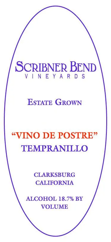 Vino de Postre Tempranillo Bottle