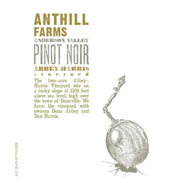 Abbey-Harris Vineyard Pinot Noir Bottle