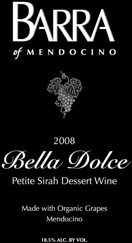 Bella Dolce Dessert Wine Petite Sirah Bottle