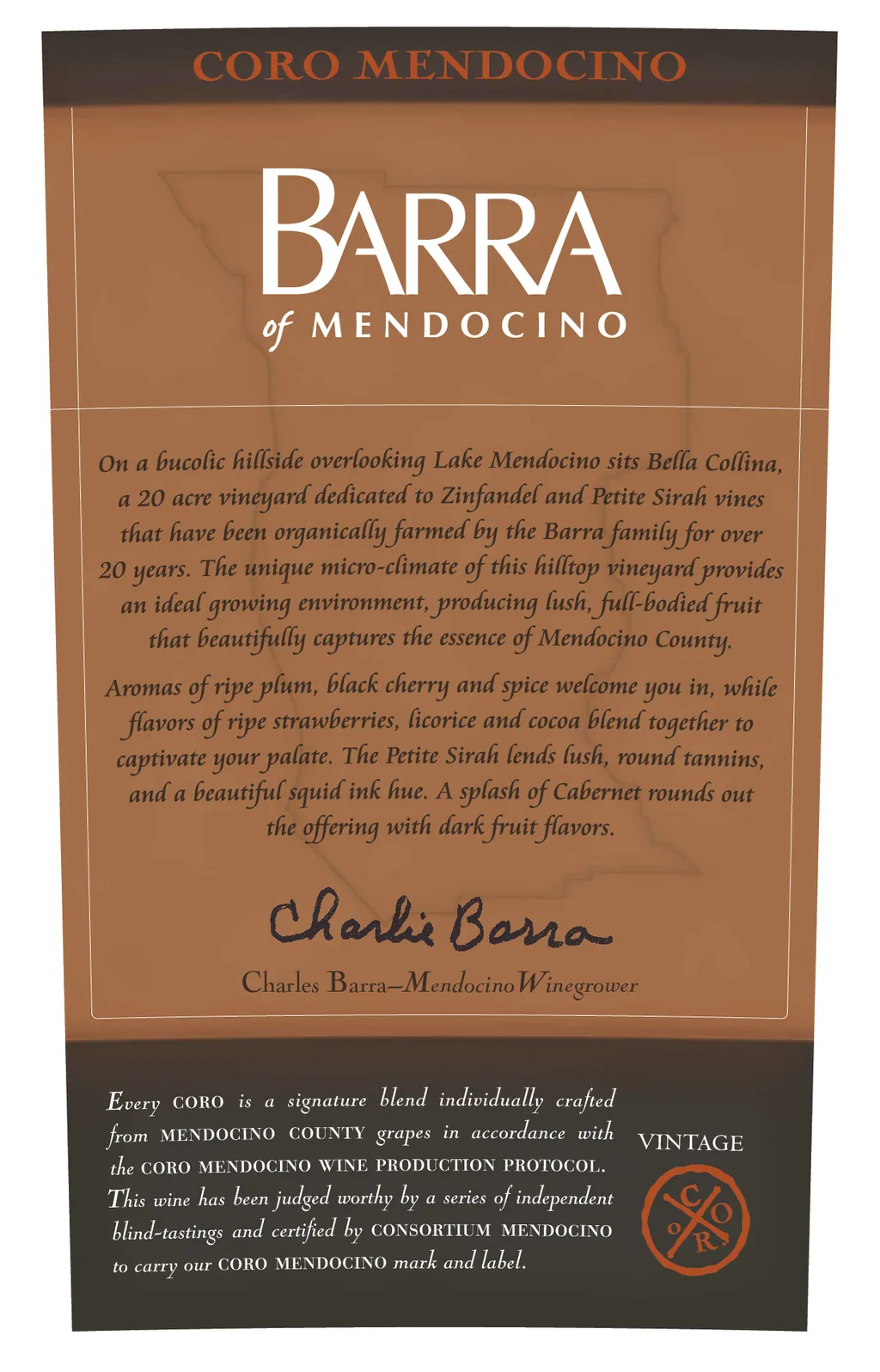 Coro Mendocino Red Bottle