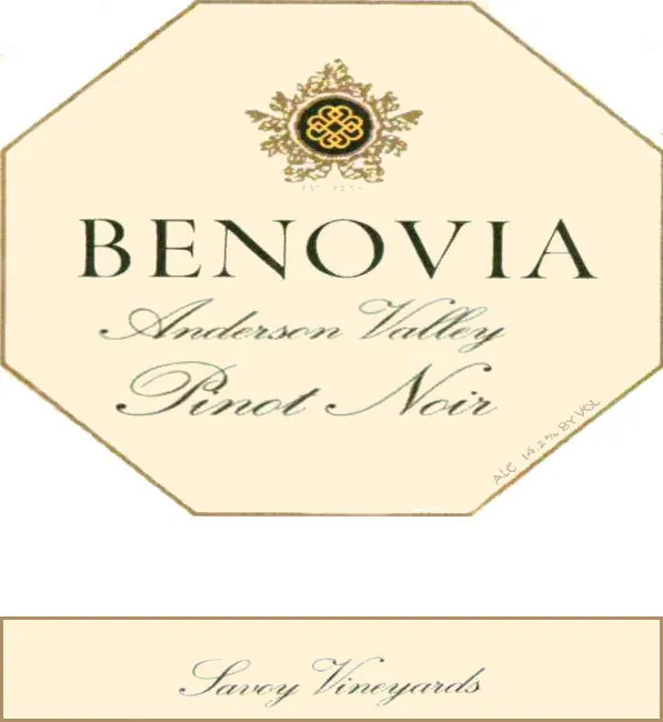 Benovia Savoy Vineyard Pinot Noir Bottle