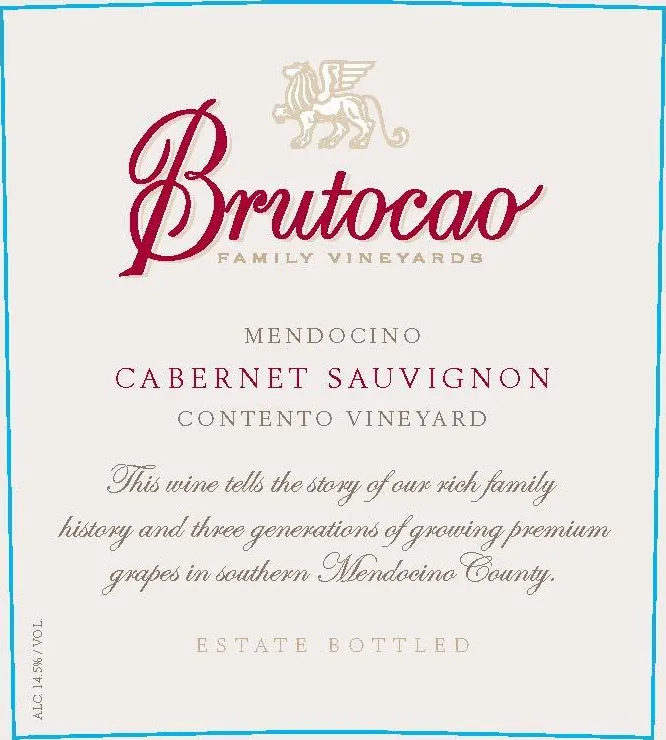 Contento Vineyard Cabernet Sauvignon Bottle