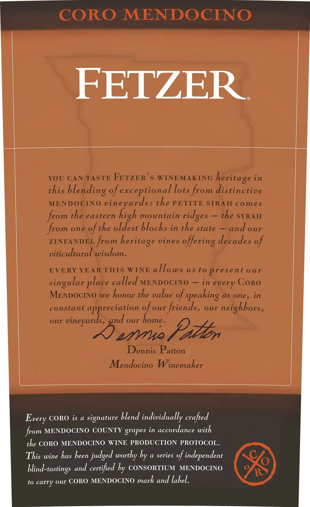 Mendocino Coro Zinfandel Bottle