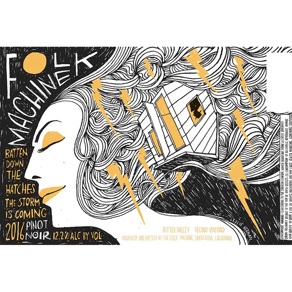 Batten Down The Hatches, The Storm Is Coming Pinot Noir Bottle