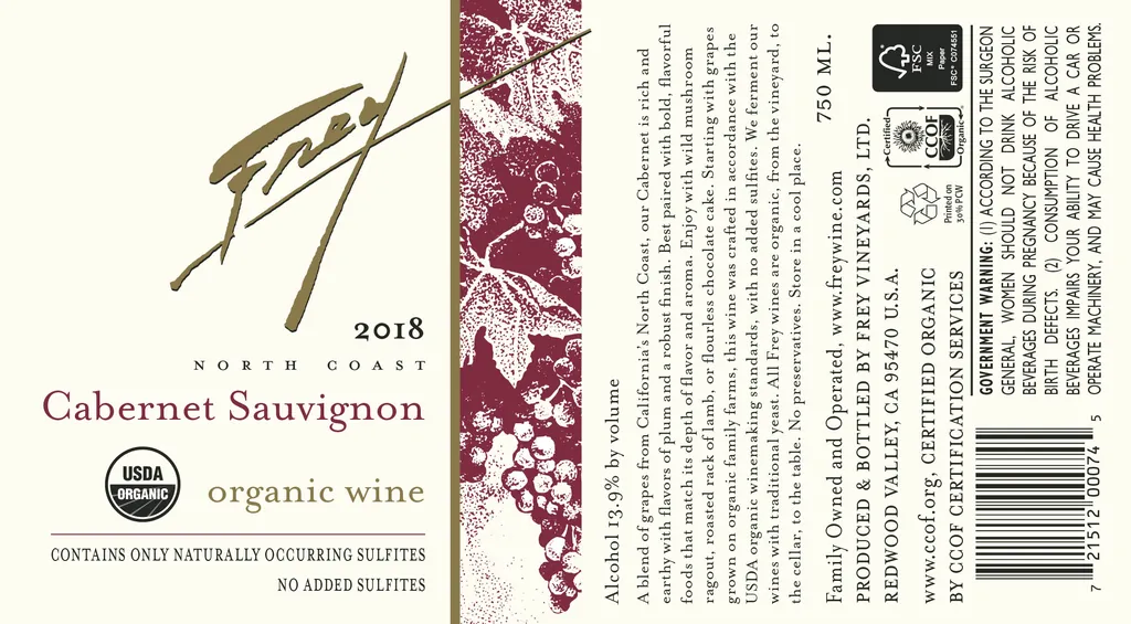 NSA Organic Cabernet Sauvignon Bottle