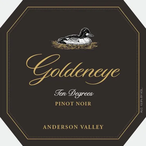 Ten Degrees Anderson Valley Pinot Noir Bottle